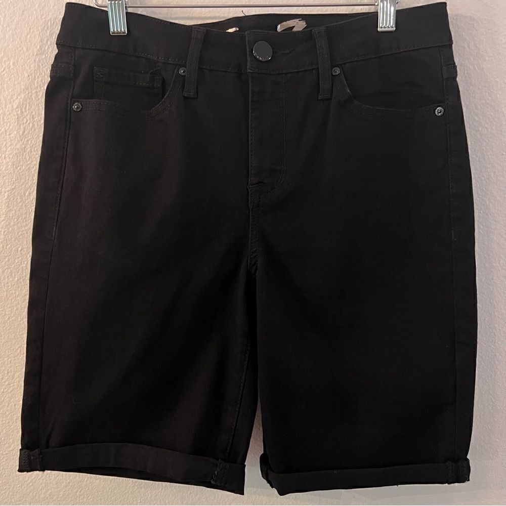 Seven7 Jean Shorts Sunset Bermuda Women’s Size 8 Black Denim